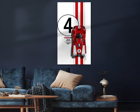 Ferrari 512M No.4 by Theodor Decker on canvas, poster, wallpaper